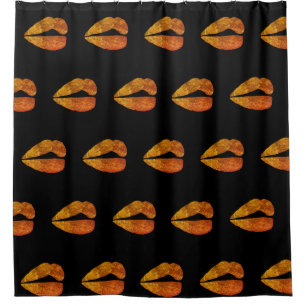 Rideaux De Douche Parties scintillant Lips Gold