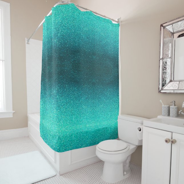Rideaux De Douche Parties scintillant Noire moderne Ombre Summer Bea (En situation)