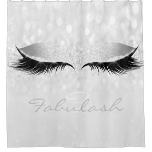 Rideaux De Douche Parties scintillant Sparkly Monogramme Nom Silver 
