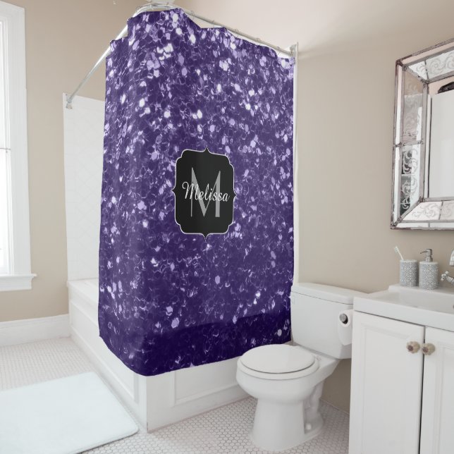 Rideaux De Douche Parties scintillant violet foncé ultra violet scin (En situation)