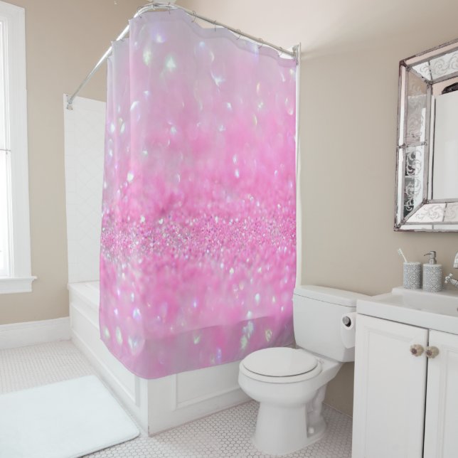 Rideaux De Douche Parties scintillantes roses de bébé d'étincelle de (En situation)