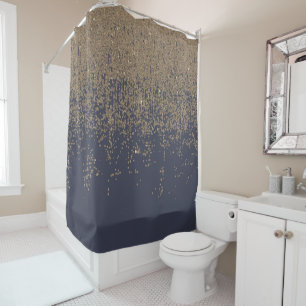 Rideaux De Douche Parties scintillantes scintillantes Ombre d'or de