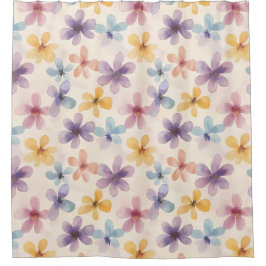 Rideaux De Douche Pastel Floral Retro Hippie Fleurs
