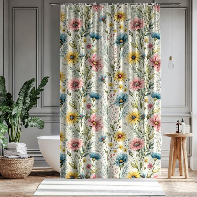 Rideaux De Douche Pastel Garden Curtain Anniversary Gift for Two (Pastel Garden Curtain Anniversary Gift for Two)