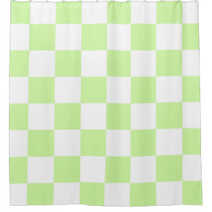 Rideaux De Douche Pastel Green À damiers En vichy Motif
