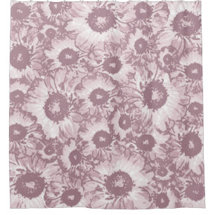 Rideaux De Douche Pastel Gris Rose rose Floral