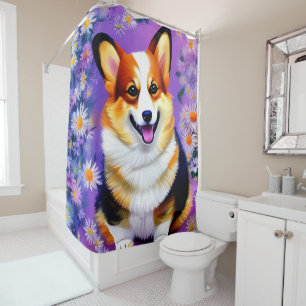 Rideaux De Douche Pastel Hues Corgi