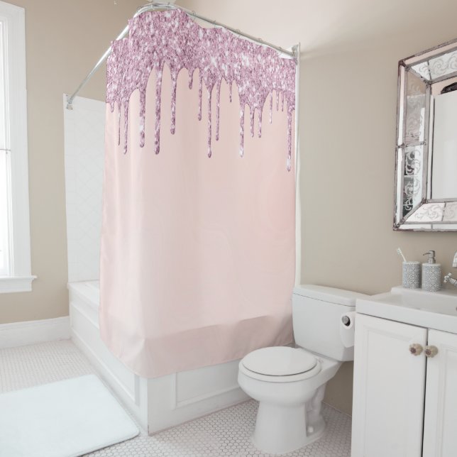 Rideaux De Douche *~* Pastel Rose Lavande violet Parties scintillant (En situation)