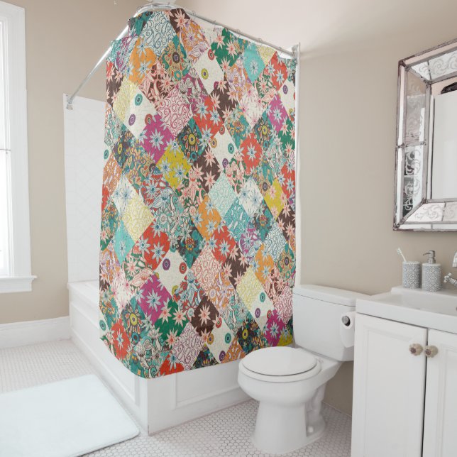 Rideaux De Douche patchwork de sarilmak (En situation)
