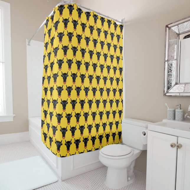 Rideaux De Douche Patriotic Shower Curtain with Flag of Uri, Swiss (En situation)