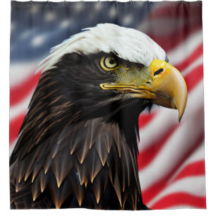 Rideaux De Douche Patriotique/Aigle/Américain/USA