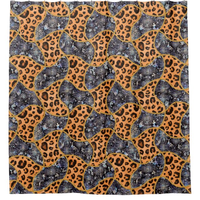Rideaux De Douche Patrón animal print con leopardo  (Devant)