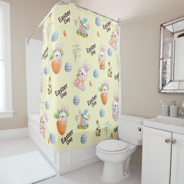 Rideaux De Douche Patters de Rabbit (En situation)