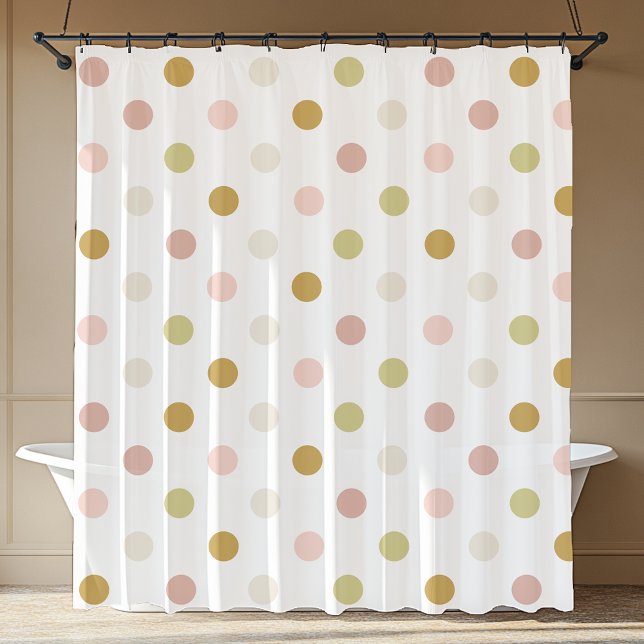 Rideaux De Douche Patters Pastel Polka (Pastel Polka Dot Pattern Shower Curtain)