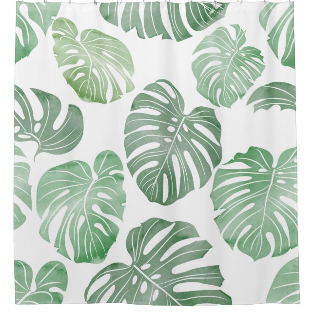 Rideaux De Douche PattTropical continu motif - watercolo (Devant)