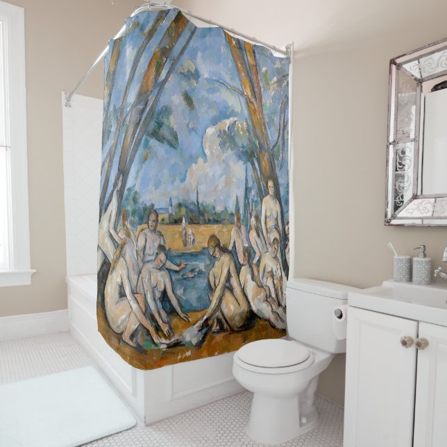 Rideaux De Douche Paul Cezanne - Les Grandes Baignoires (En situation)