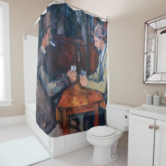 Rideaux De Douche Paul Cezanne - Les Joueurs De Cartes (En situation)