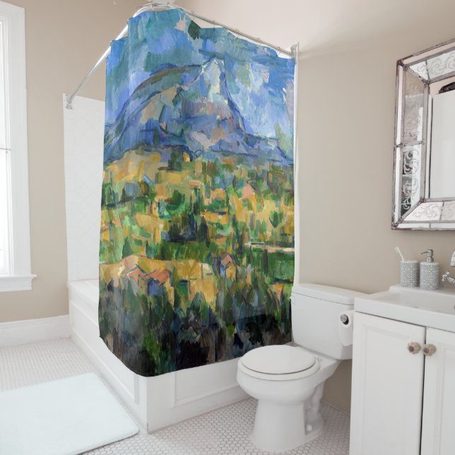 Rideaux De Douche Paul Cezanne - Mont Sainte-Victoire (En situation)