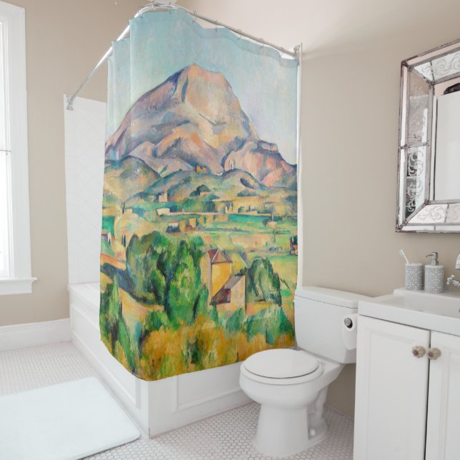 Rideaux De Douche Paul Cezanne - Mont Sainte-Victoire (En situation)