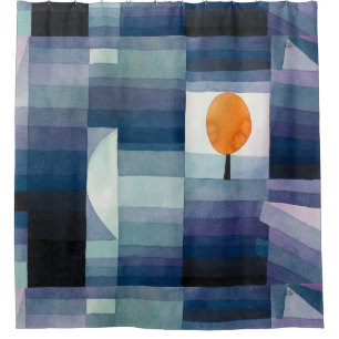 Rideaux De Douche Paul Klee Messager de l'automne Bleu Moderne Abstr