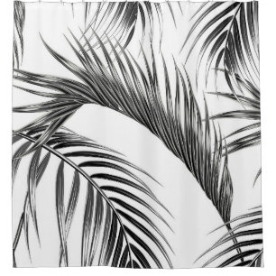 Rideaux De Douche Paume tropicale feuilles sans couture de la jungle