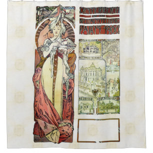 Rideaux De Douche Pavillon d'Autrichien d'Alfons Mucha 1900