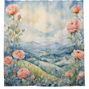 Rideaux De Douche Paysage bleu