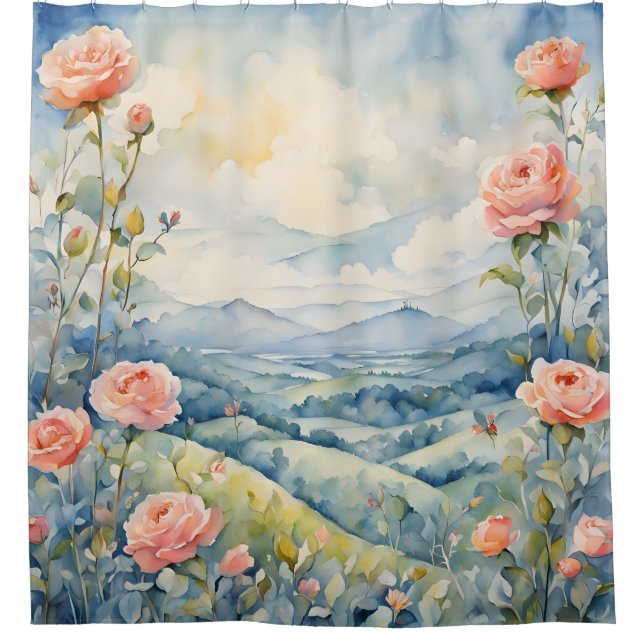 Rideaux De Douche Paysage bleu (Devant)