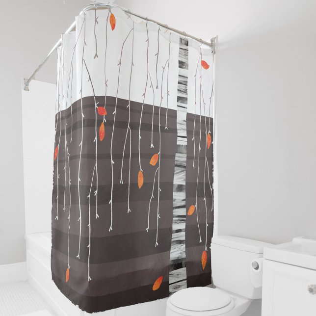 Rideaux De Douche Paysage d'hiver Art Arbre (Abstract winter tree art shower curtain)