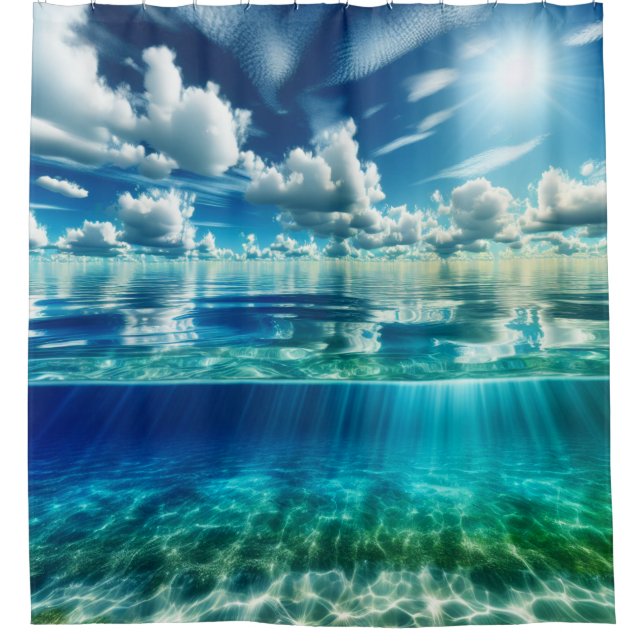 Rideaux De Douche "Paysage marin serein avec fond de sable" (Devant)