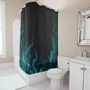 Rideaux De Douche Paysage sous-marin bleu et vert Abstrait