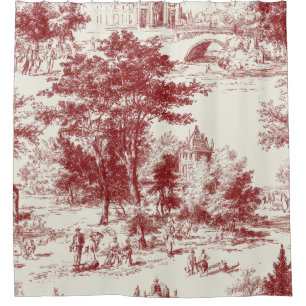 Rideaux De Douche Paysage Toile Rouge Vintage
