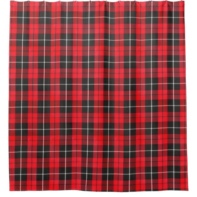 Rideaux De Douche Paysan Christmas Red Tartan Plaid (Devant)