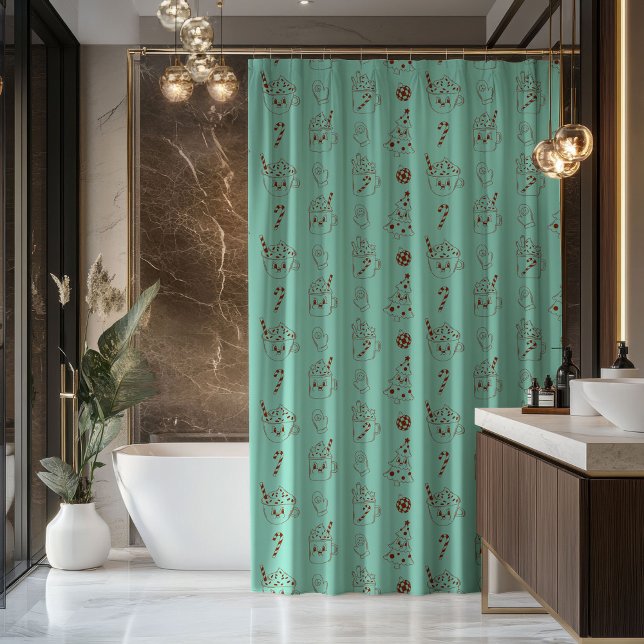 Rideaux De Douche Peaceful Holiday Curtain Retro Pastel Bathroom (Peaceful Holiday Curtain Retro Pastel Bathroom)
