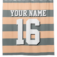 Peach Charcoal Sports Jersey Preppy Stripe