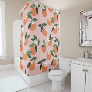 Rideaux De Douche Peach Orange Juice Motif