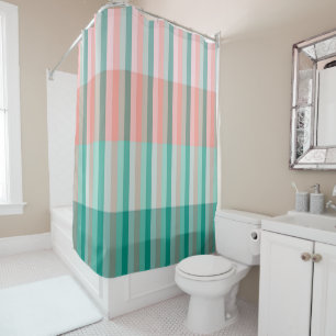 Rideaux De Douche Peach Peach Amber Yucca et Arbor Green Trans