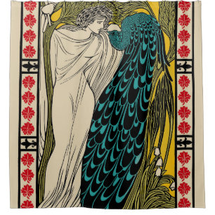 Rideaux De Douche Peacock Fine Art Bird Nouveau