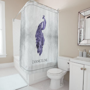 Rideaux De Douche Peacock violet élégant