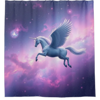 Rideaux De Douche Pégase majestueux en Galaxy Sky Curtain - Imaginai