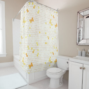 Rideaux De Douche Peigne d'or blanc élégant