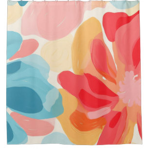Rideaux De Douche peinture à fleurs Abstraites