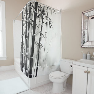 Rideaux De Douche Peinture à l'encre de bambou