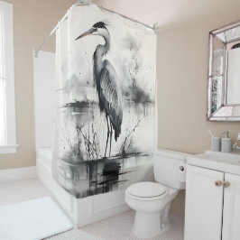 Rideaux De Douche Peinture à l'encre de héron