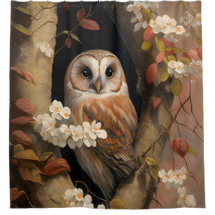 Rideaux De Douche Peinture à l'huile de hibou adorable
