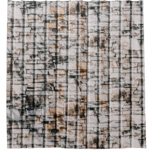 Rideaux De Douche Peinture abstraite blanche et noire