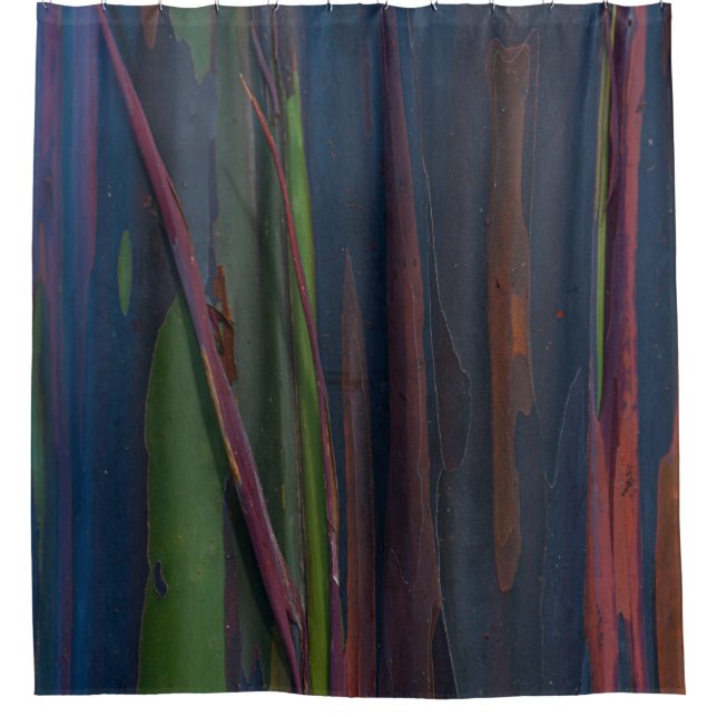 Rideaux De Douche Peinture abstraite bleu vert et marron (Devant)