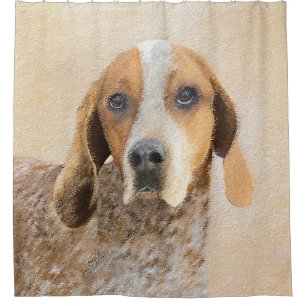 Rideaux De Douche Peinture américaine anglaise sur pilon - Chien Art