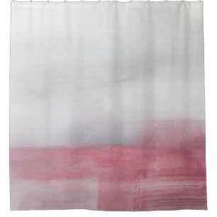 Rideaux De Douche Peinture d'art Abstrait rose et gris. Art moderne