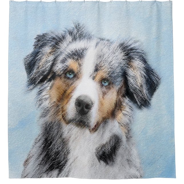 Rideaux De Douche Peinture de berger américaine miniature - Chien Ar (Devant)